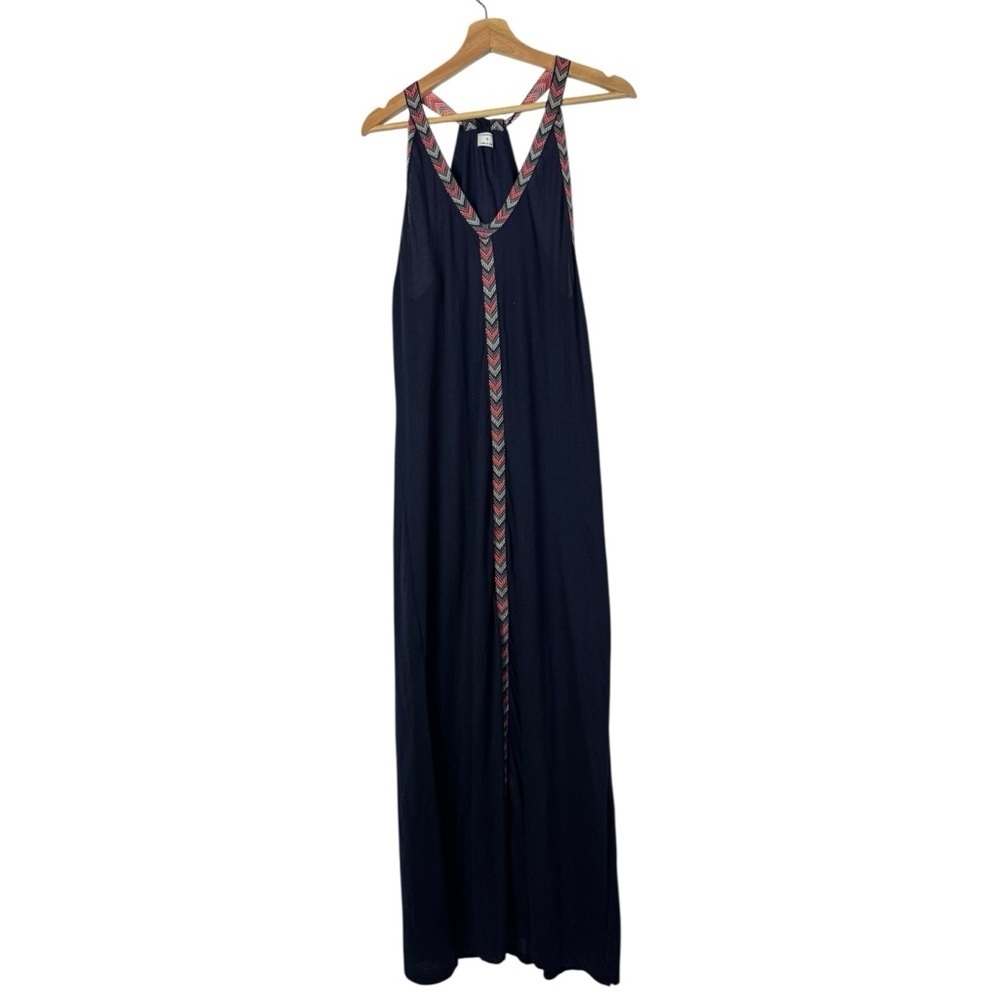 Atmosphere Navy Blue Pink Embroidered Sleeveless Maxi Dress S
